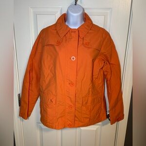 Lands' End orange lightweight button and zippered jacket Size PS